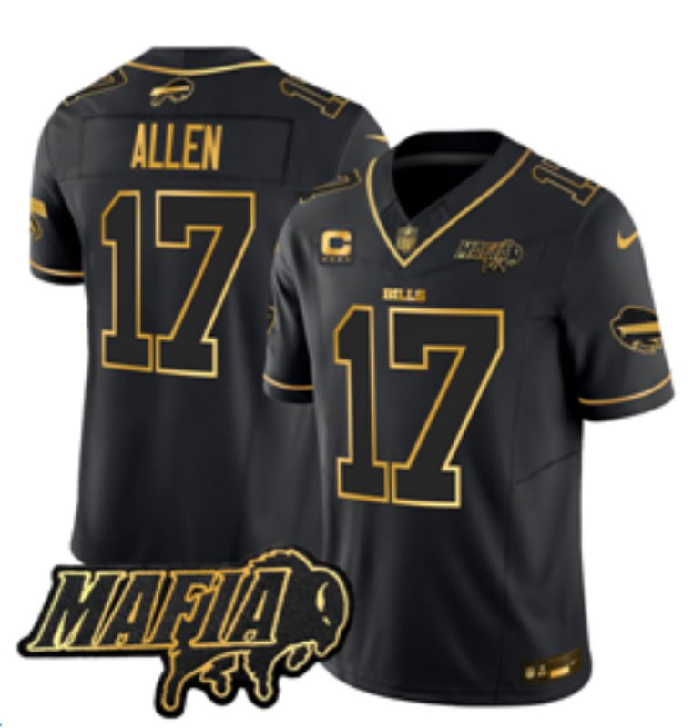 Men Buffalo Bills #17 Allen Black gold 3th generations 2026 Nike Limited NFL Jersey style 112->chicago bears->NFL Jersey